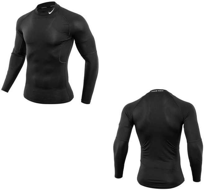 나이키 프로 기능성 이너웨어 모크넥 쫄쫄이 테크핏 타이츠 언더탑 긴팔 기능성 티셔츠