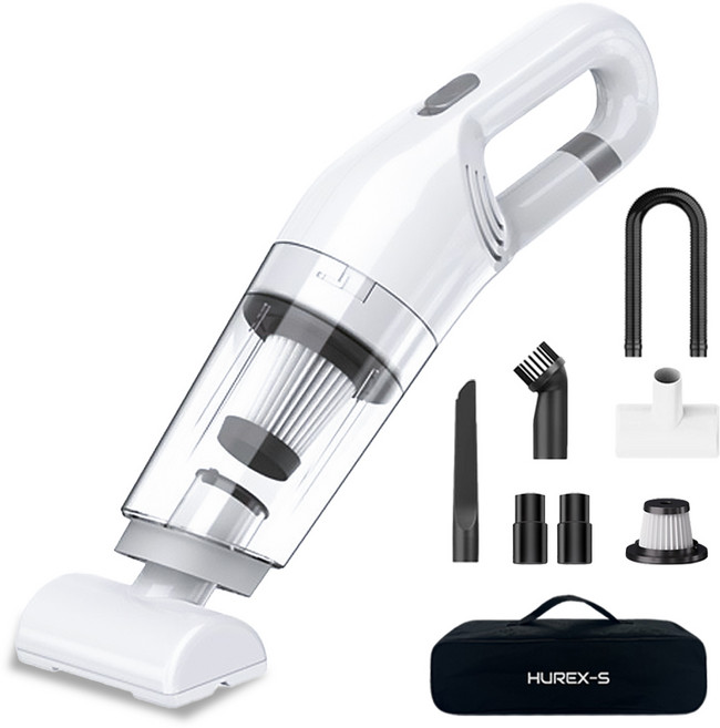 휴렉스S 제트클린 차량용 무선 미니 핸디 청소기, 화이트