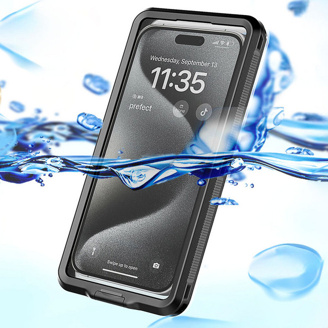 갤럭시 Z플립 5G 워터 수중촬영 터치 방수케이스, 블랙(호환), 1개