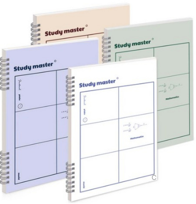 뮤니드 It spring 6분할 수학연습장 컬러 4종 세트, MIX (4가지색), 1세트