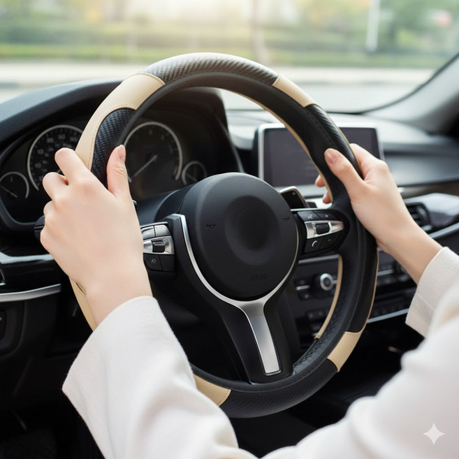 하임드 미끄럼방지 논슬립 고급형 핸들커버, 베이지