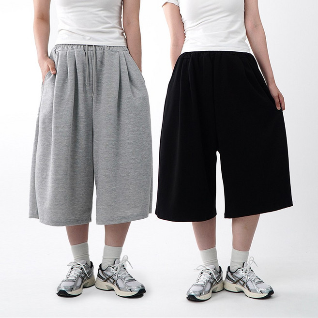 [당일출고] 고중량 버뮤다팬츠 7부바지 핀턱반바지