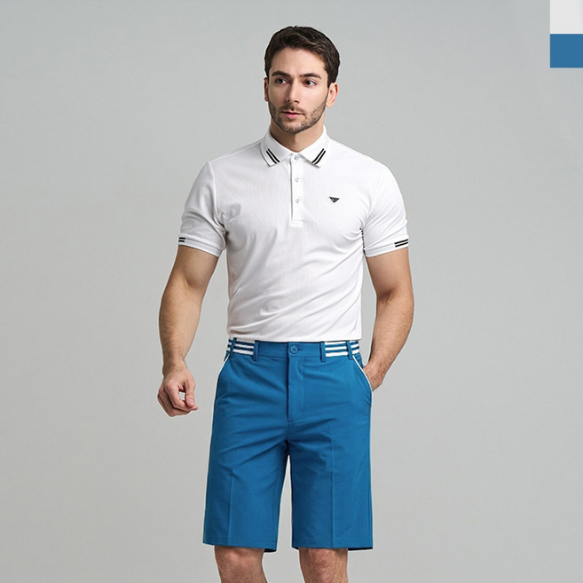 남성 스포츠 기능성 골프웨어 히든밴딩 스판 아이스 5부 반바지 LAX 6012