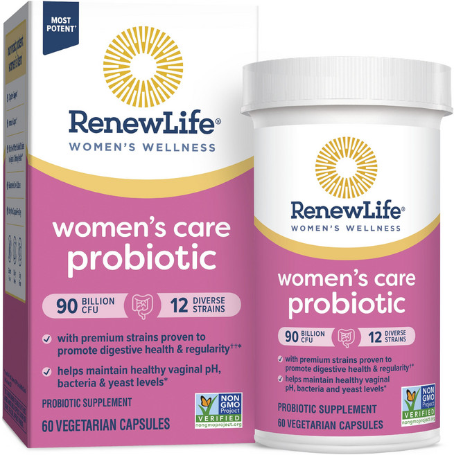 리뉴라이프 우먼스 케어 프로바이오틱 900억 CFU 베지테리안 캡슐, 60정, 1개, 60정