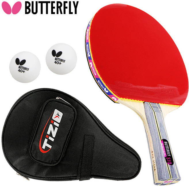 버터플라이 탁구라켓 나카마S10 + 케이스 + 탁구공 2p 세트, 1세트, 라켓1채+케이스1개+공2개