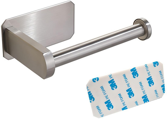 디오컴퍼니 무타공 3M강력접착 모던 휴지걸이, 스텐, 1개