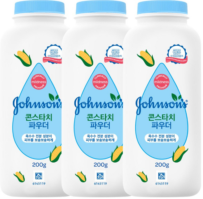 존슨즈베이비 콘스타치 파우더, 200g, 3개