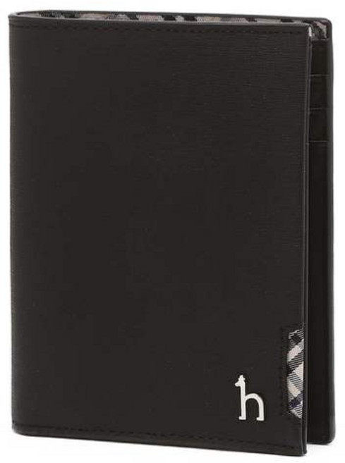 26SS [백화점BEST][CHESTER] 블랙 체크장식 소가죽 중지갑 HJWA6E295BK