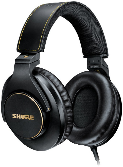 SHURE SRH840 A 슈어 유선 헤드폰 보컬 홈 레코딩 모니터링 헤드폰 거치대 포함, 블랙, SRH840A