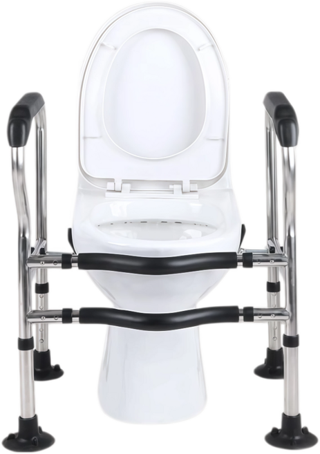 라온샵 변기안전 손잡이 화장실보조 환자용 무타공, 블랙, 1개