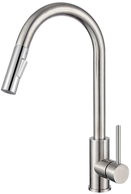 [반장들] 심플 SGF1039SN 원홀 싱크 심플 거위목 주방 수전 교체, 1개