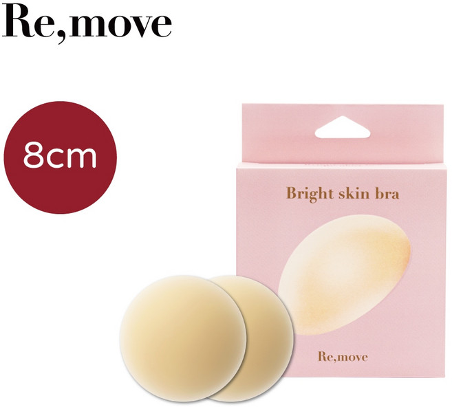 矽膠隱形胸貼, 1個, 亮膚色8公分x1對