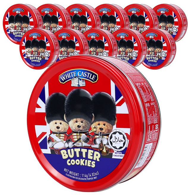 화이트캐슬 버터쿠키 114g (곰인형 틴케이스), 12개