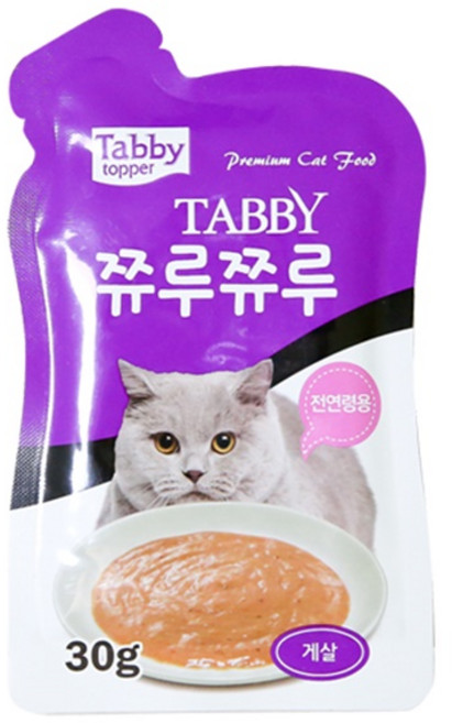 태비타퍼 쮸루쮸루 30gX1개 고양이 파우치, 게살, 30g, 1개