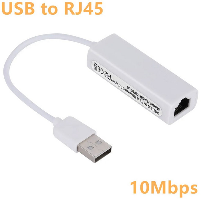 USB 용) 어댑터 RJ45 (PC 10 2 카드 0 10/100MBPS 노트북 7 이더넷 8 네트워크 LAN WINDOWS, 1개, 1) 10Mbps