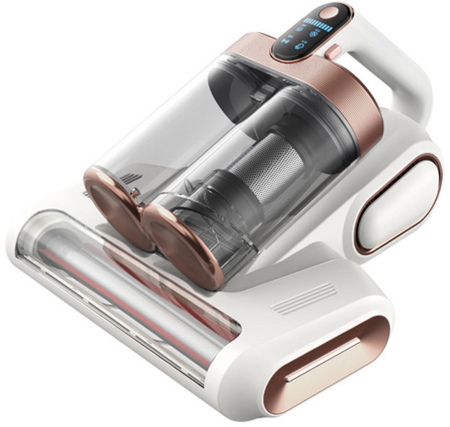 雙塵杯滾刷除蟎儀拍打家用牀上吸塵器大吸力紫光殺菌機除蟎機, 中文包裝, 白色