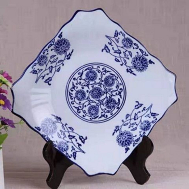 家用陶瓷純白骨瓷盤碟, 1個, 8寸玉蘭五個裝