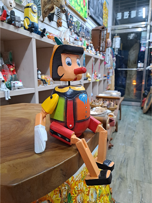 [소품팩토리]크리스마스 선물 목각 피노키오 저금통 피노키오인형 아이방꾸미기 선물