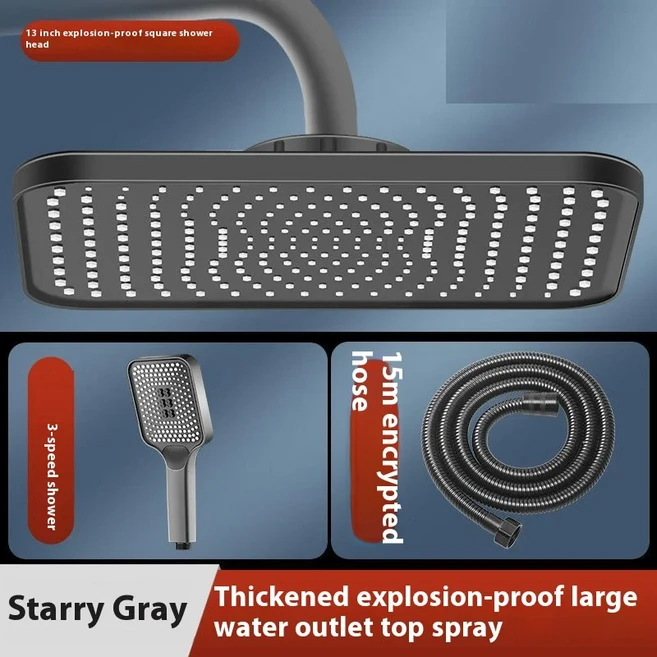 고압 강우량 샤워헤드 세트 | 대형 오버헤드 스프레이 + 휴대용 | 가정용 목욕을 위한 향상된 물 흐름, 07 G7