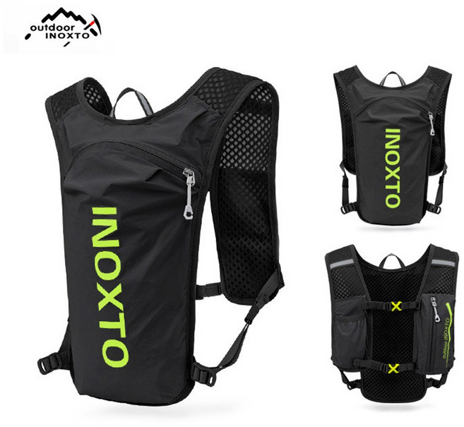 INOXTO 스포츠백팩 트레일러닝 런닝백 조끼 등산 트래킹 마라톤, 블랙라임 × 1개, 블랙라임