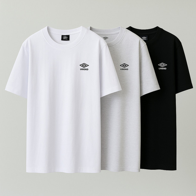 [국내백화점] 엄브로 코어 로고 반팔 티셔츠 남녀공용 커플티 여름 쿨링 라운드넥 3컬러 심플한 베이직 디자인