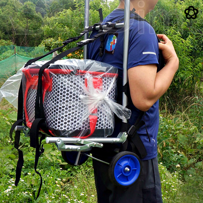 산악 지게 이동식 알루미늄 지게 경량 짐 수레 바퀴 소형, 이동식등짐지게 소형