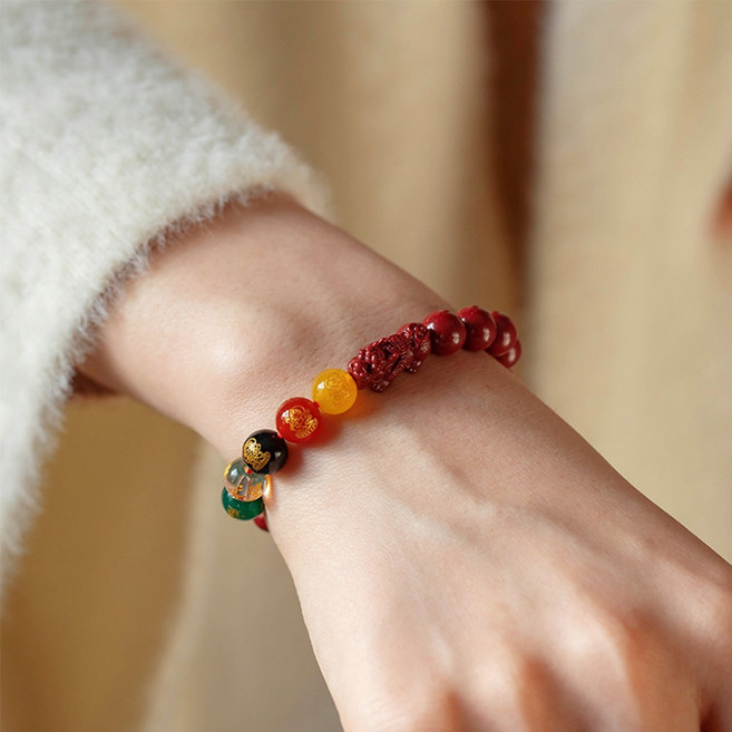 오누이디스플레이 데일리 행운 재물운 고함량 주사 팔찌