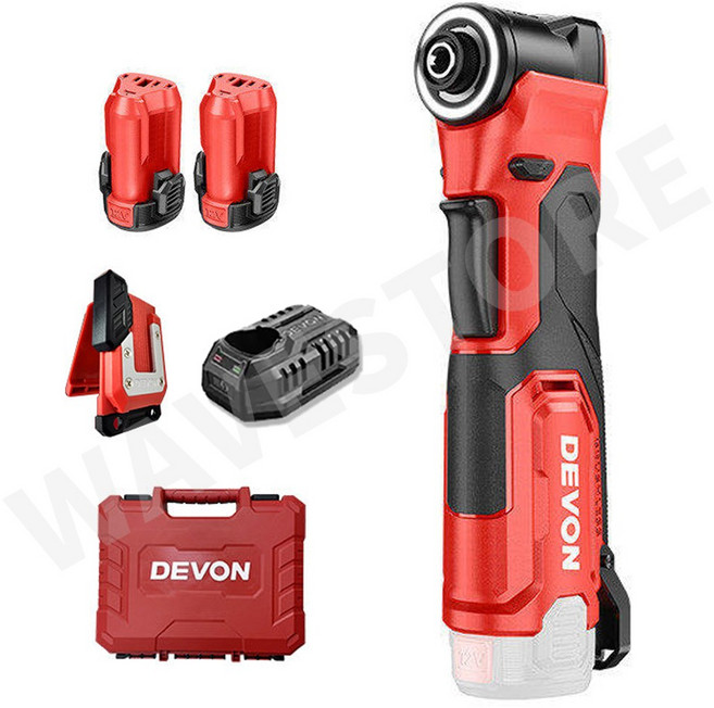 데본 코너 임팩 드라이버 렌치 5771 직각 임팩트 전동 드릴 2.0Ah 2배터리 퀵버클, 1개