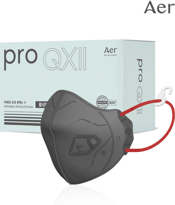 아에르 Pro QX2 특급 방진마스크 1BOX (10개입) 석면용 AQX301S (프로 큐엑스2) / 산업용 공사현장 분진마스크 냄새제거용 활성탄 첨가, 1개, 그레이, 10개입