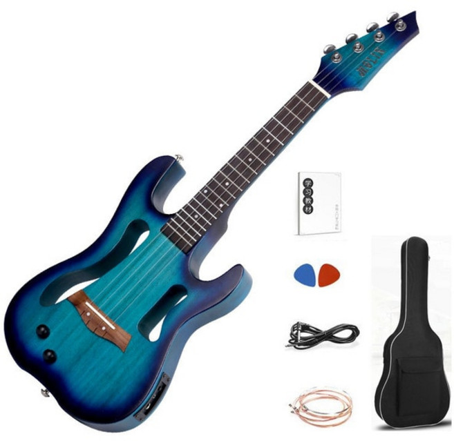 우크렐라 우쿠렐라 입문용 고급 우쿨렐레 26 인치 일렉트릭 기타 4 현 초보자 및 전문가가 악기 연주에 적, 02 Blue_01 26 inches, 1개