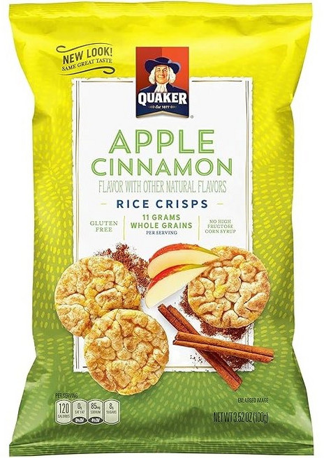 Quaker 팝트 라이스 크리스프 애플 시나몬, 100g, 1개