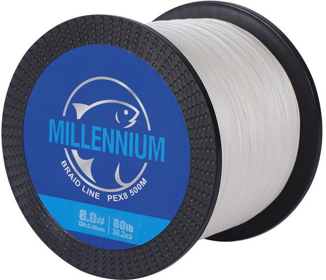 밀레니엄 PE 라인 합사줄 8합사 500M 낚시줄, 화이트, 1개