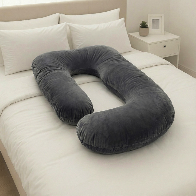 온피나 U자 바디필로우 안고자는 베개 임산부 바디필로우 3KG, 다크그레이