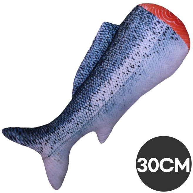 이지유 고양이 생선 인형 애착 물고기인형 장난감, 1개, 연어살 30cm