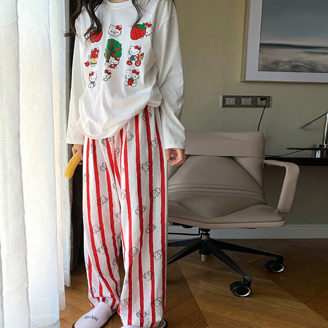 LOVEND 산리오 귀여운 헬로키티 잠옷 세트여성 홈웨어