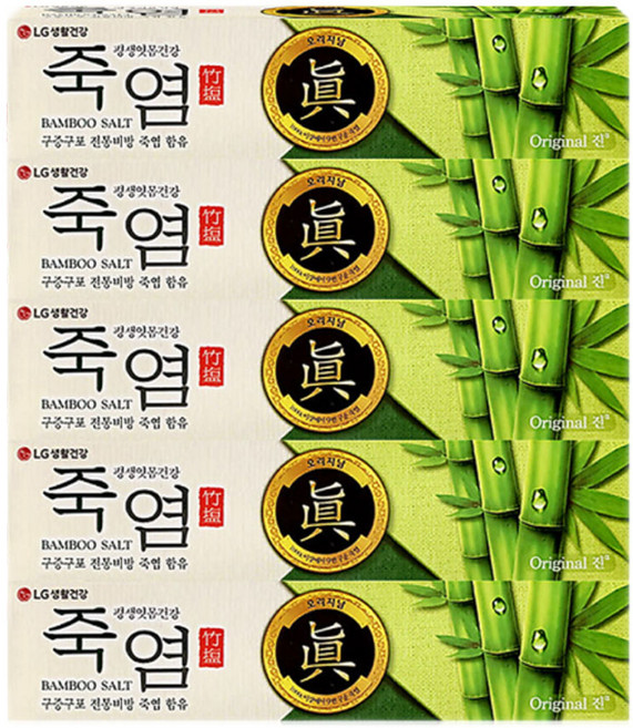 LG생활건강 죽염치약 오리지날진, 160g, 5개