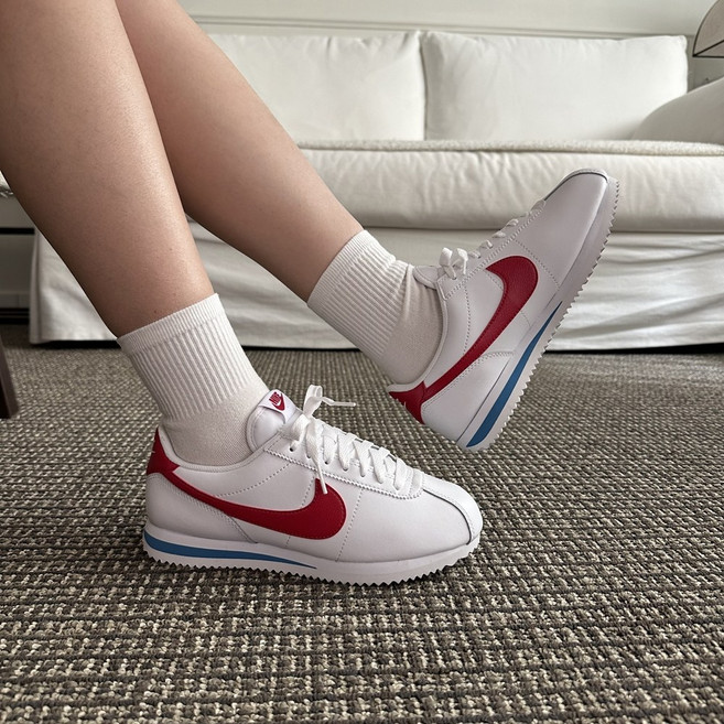나이키 여자 스니커즈 코르테즈 운동화 단화 화이트 레드