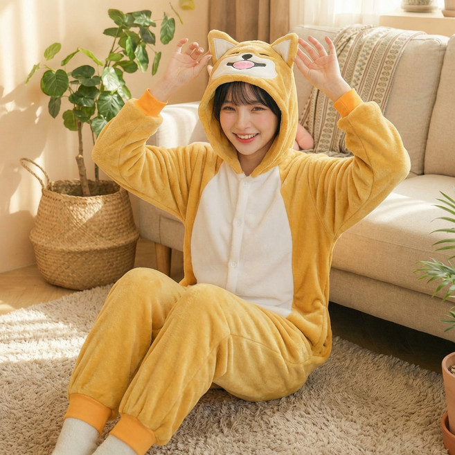 말랑마쥬 스마일 시바견 동물잠옷