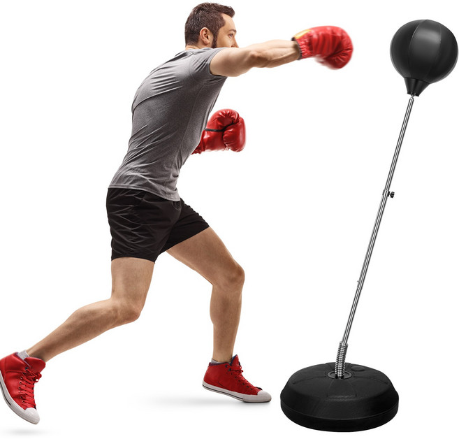 FIVING 복싱샌드백 스탠딩 샌드백 복싱 스피드볼 스트레스 해소 복싱 훈련 남녀 공용, 블랙