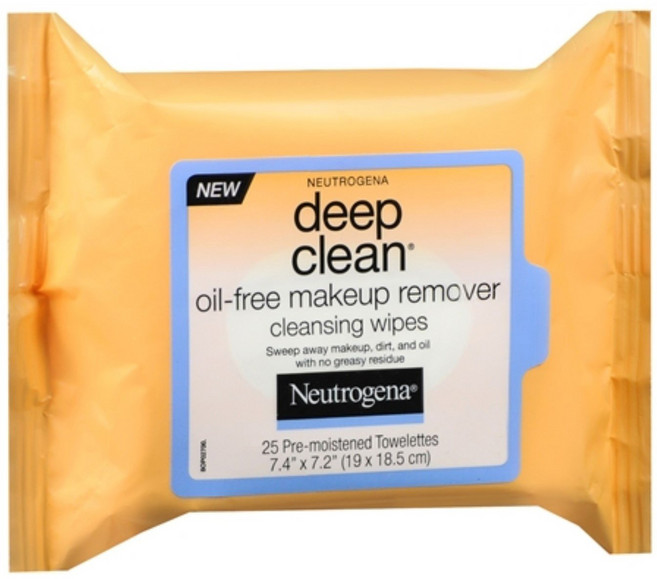Neutrogena 딥 클린 오일-프리 메이크업 리무버 클렌징 와이프, 25개입, 1개