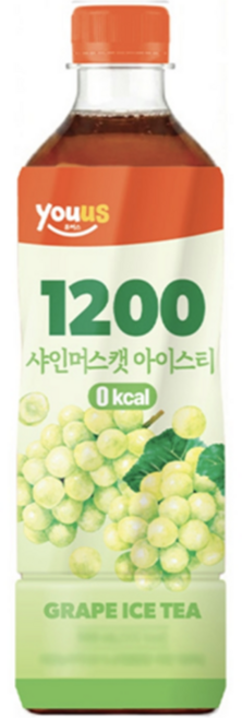 유어스 1200 샤인머스캣 아이스티 대용량 편의점 음료 24개 1박스, 500ml