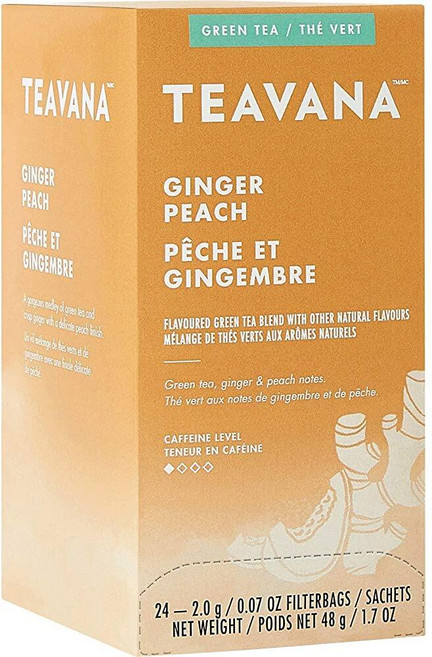 티바나 Teavana 진저 피치 그린티 24티백 향긋한 복숭아 블렌드, 1