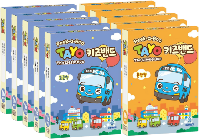 꼬마버스 타요 키즈밴드 표준형 5개 + 혼합형 5개 어린이 상처밴드, 1개