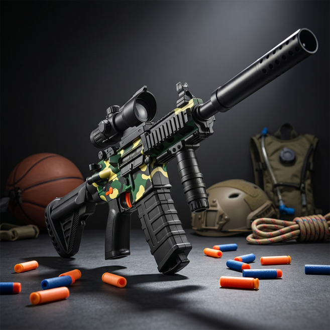 M416 너프건 돌격소총 장난감총 77cm, 1세트