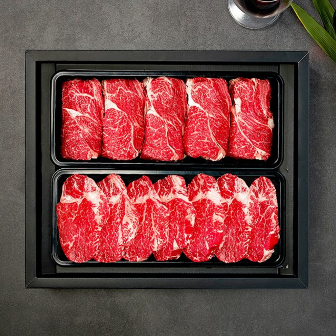 [국제식품]1+등급 한우 냉장 구이용 2호 1.6kg(안심1팩+등심1팩), 1박스