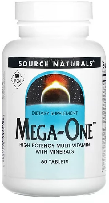 소스네츄럴스 메가 원 철분 없음 60 정, 60정, 1팩 - 쿠팡