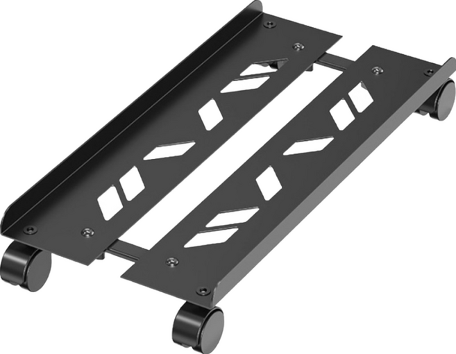 電腦主機架 可調式移動主機托 底部鏤空通風 萬向滑輪附煞車, 冷軋鋼｜伸縮-黑色, 1個