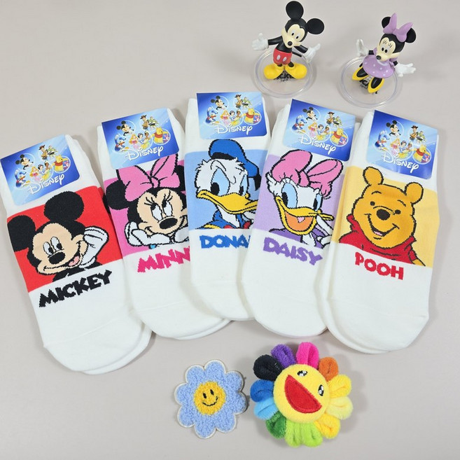 정품 디즈니 양말 캐릭터 덧신 스니커즈 미니 귀여운 여성 패션 양말