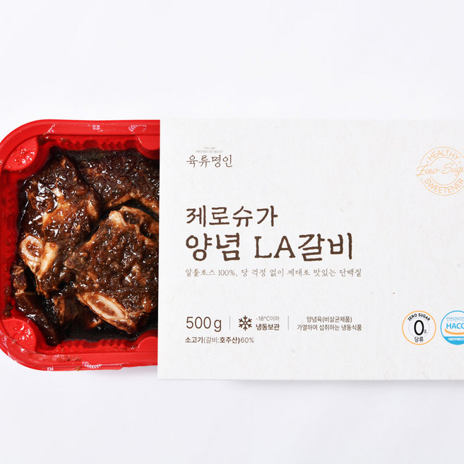 한끼식사 간편식 밀키트 제로슈가 양념 LA 갈비, 1개, 500g