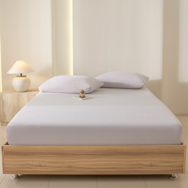 Jeernare 겨울 극세사 매트리스 커버+베갯잇 두꺼운 따뜻한 침대 커버 정전기 방지 침대 시트